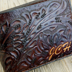 Handtooled Leather Wallet for Men Unique Mens Leather Wallet ...