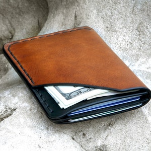 Two Pocket, Money Clip Wallet Calf — Pinnell Custom Leather