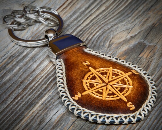 Etsy personalized leather keychain shop