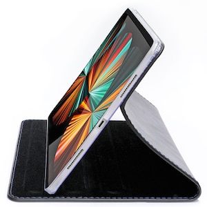 Funzione supporto Custodia in pelle per iPad, Custodia a libro in vera pelle per iPad Pro 12.9" 5, Custodia in pelle per iPad Pro 11" 3, iPad Air 5, iPad 9, iPad Mini 6