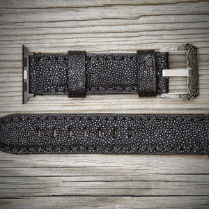 Stingray Skin Apple watch Leather Band - Stingray Band for Apple Watch - Apple Watch Strap - Unique Band for Apple Watch 44-42-40-38mm
