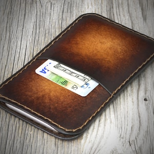 Custodia in pelle con tasca per carte sottile per iPhone, custodia in pelle per iPhone 15 Pro Max, cover sottile per iPhone 14+ / 13 Pro, supporto per iPhone 12 / Mini / SE