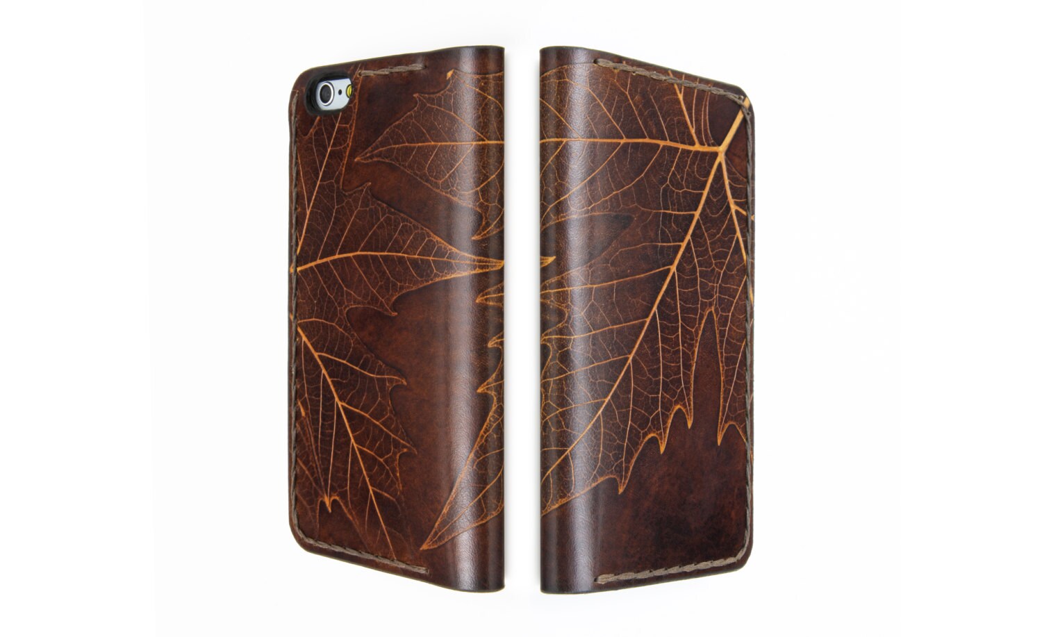 prins Malaise auditorium Leaf Design Iphone 7 Plus Leather Wallet Case / Iphone 7 - Etsy