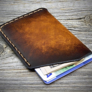 Minimalistische lederen kaarthouder, slanke visitekaartjeshouder, lederen creditcardportemonnee, lederen kaartzak, gemaakt in Italië, vaderdagcadeau