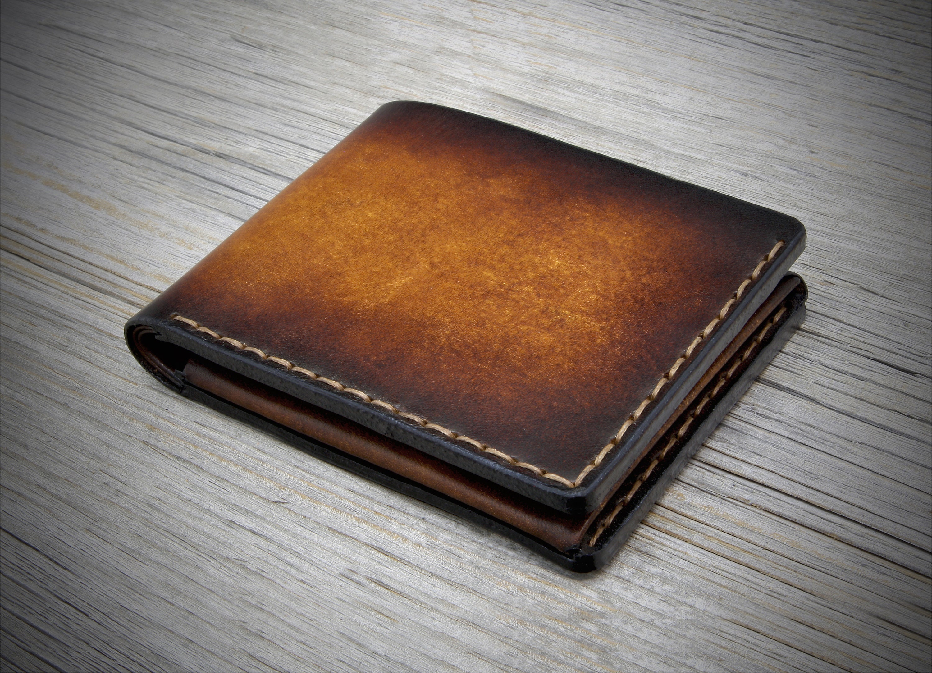 ID Window Leather Wallet for Men Bifold Leather Wallet Coin Etsy