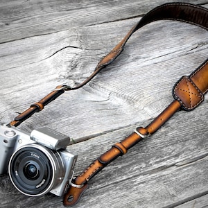 Genuine Leather Camera Strap, Personalized Camera Band, Adjustable Camera Neck Strap, Gift for Photographers, Compatible DSLR / All Cameras