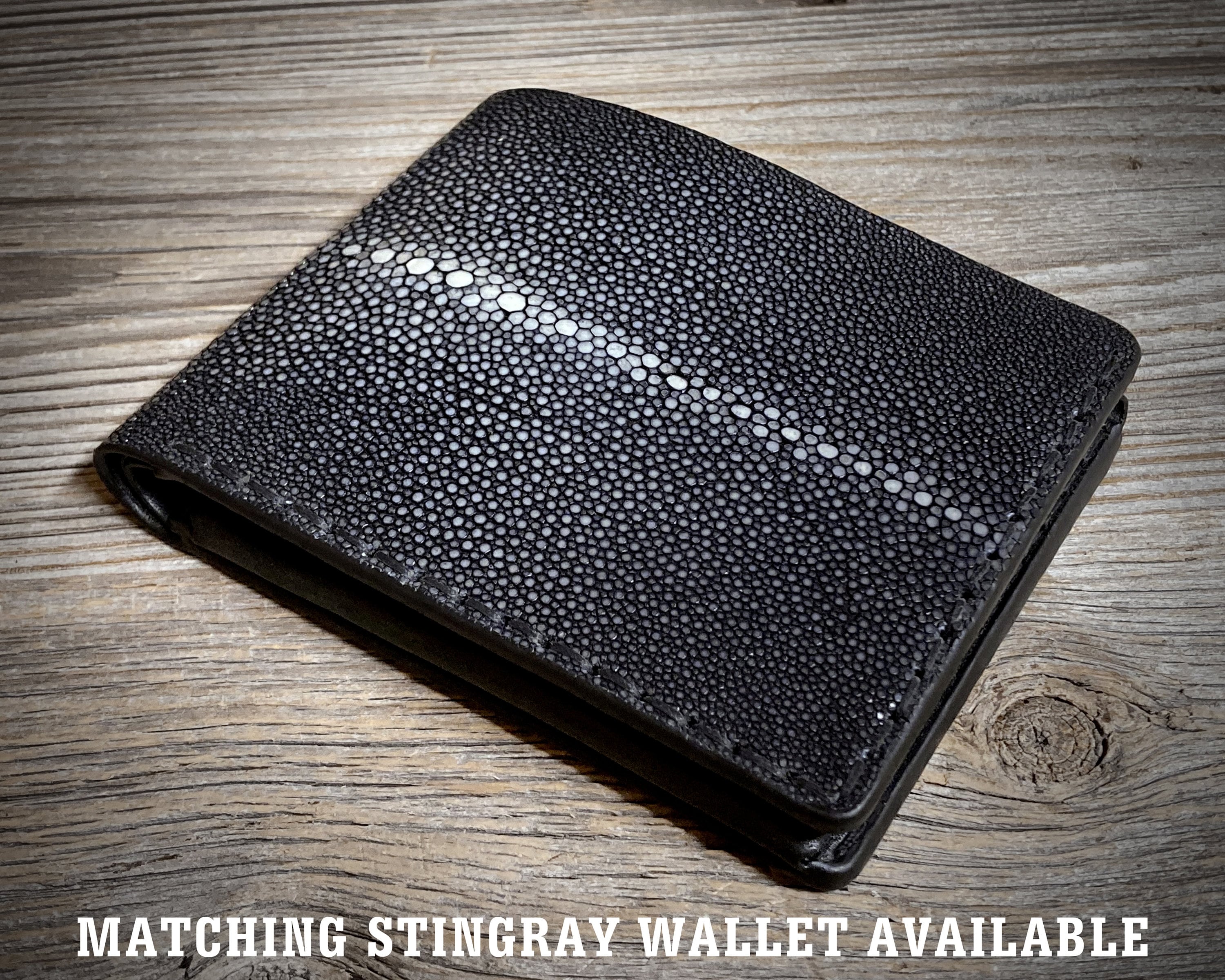 STINGRAY　skinbelt Genuine stingray leather belt Black 48