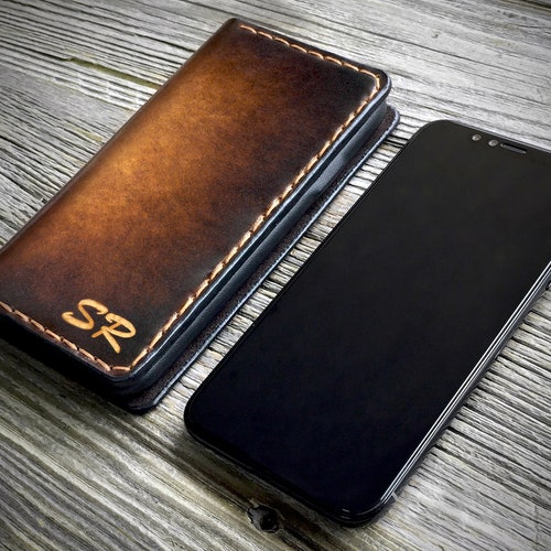 Iphone 13 Pro Max Leather Book Case Iphone 13 Pro Leather Etsy