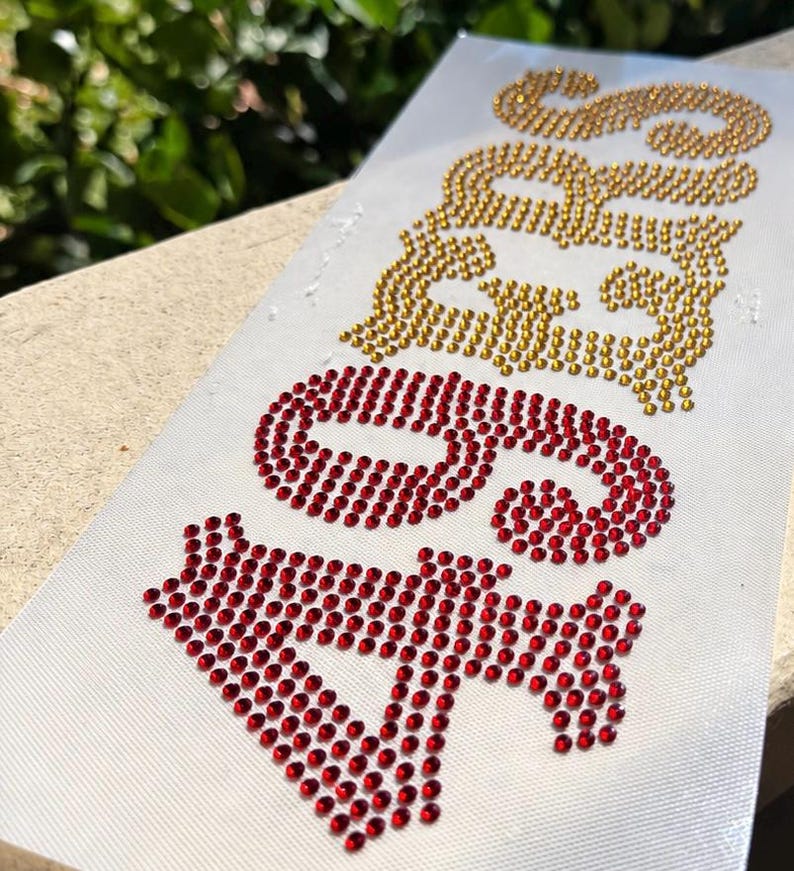 Football Rhinestone Heat Transfer - Etsy