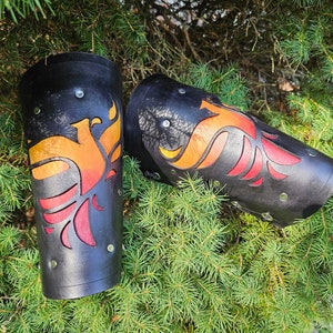 Pair of leather bracers with Phoenix cutout