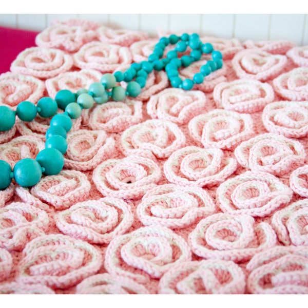 Crochet Baby Blanket Pattern, Unique Rose blanket, afghan, bed cover - PDF Crochet PATTERN, Digital file, DIY, Tutorial