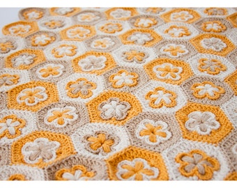 Crochet Baby Blanket Pattern, Crochet pattern blanket, PDF, afghan , bed cover , flower blanket - Revelation Flower - Glorious Unique