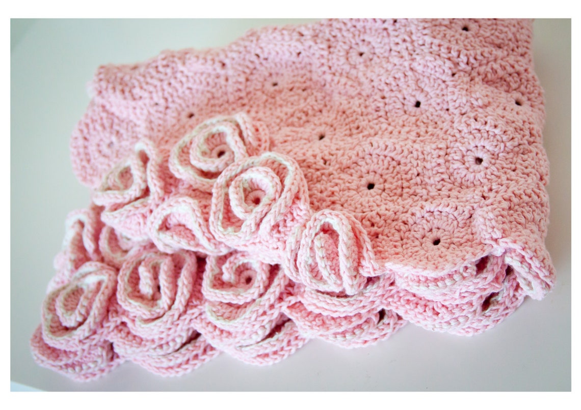 Crochet Baby Blanket Pattern Unique Rose blanket afghan bed Etsy
