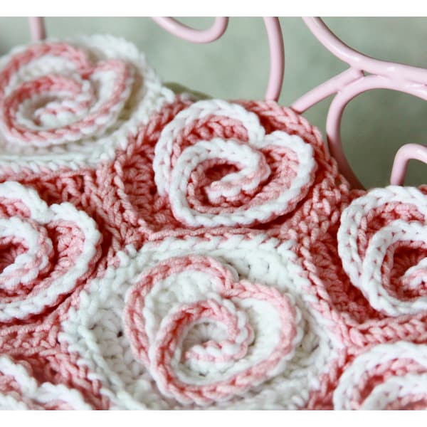 Crochet blanket pattern, ''Heart blanket'', afghan, bed cover - PDF Crochet PATTERN, Digital file, DIY, Tutorial, Glorious Unique