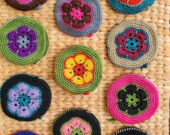 crochet round pouch