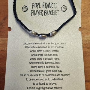 Pope Francis Prayer Bracelet Adjustable