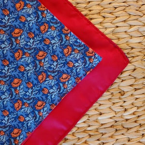 Men's Pocket Squares Liberty Groomsmen Wedding Blue Red Floral