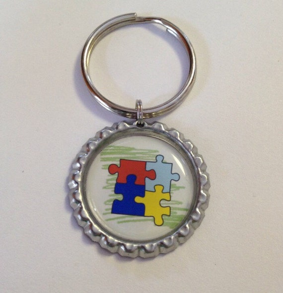 Items similar to Autism Awareness Themed Keychain on Etsy