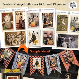 Vintage Halloween Altered Photos Printable Set