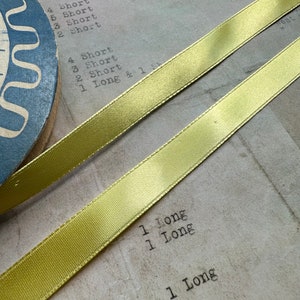 2 Yards Vintage Gelb Satin Taft Webband Zierband - 1/2 ”breite