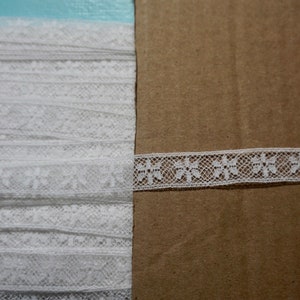 Vintage 1/2" fine bordure en dentelle de coton français - 1 yard - Fabriqué en France