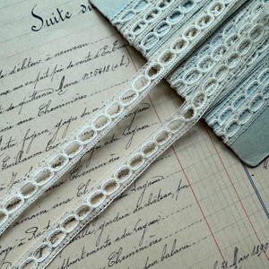 Bordure ancienne en dentelle délicate française - 1 mètre - Fabriqué en France - 3/8" de large
