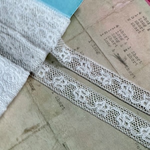 Vintage 5/8" fine bordure en dentelle de coton français - 1 yard - Fabriqué en France