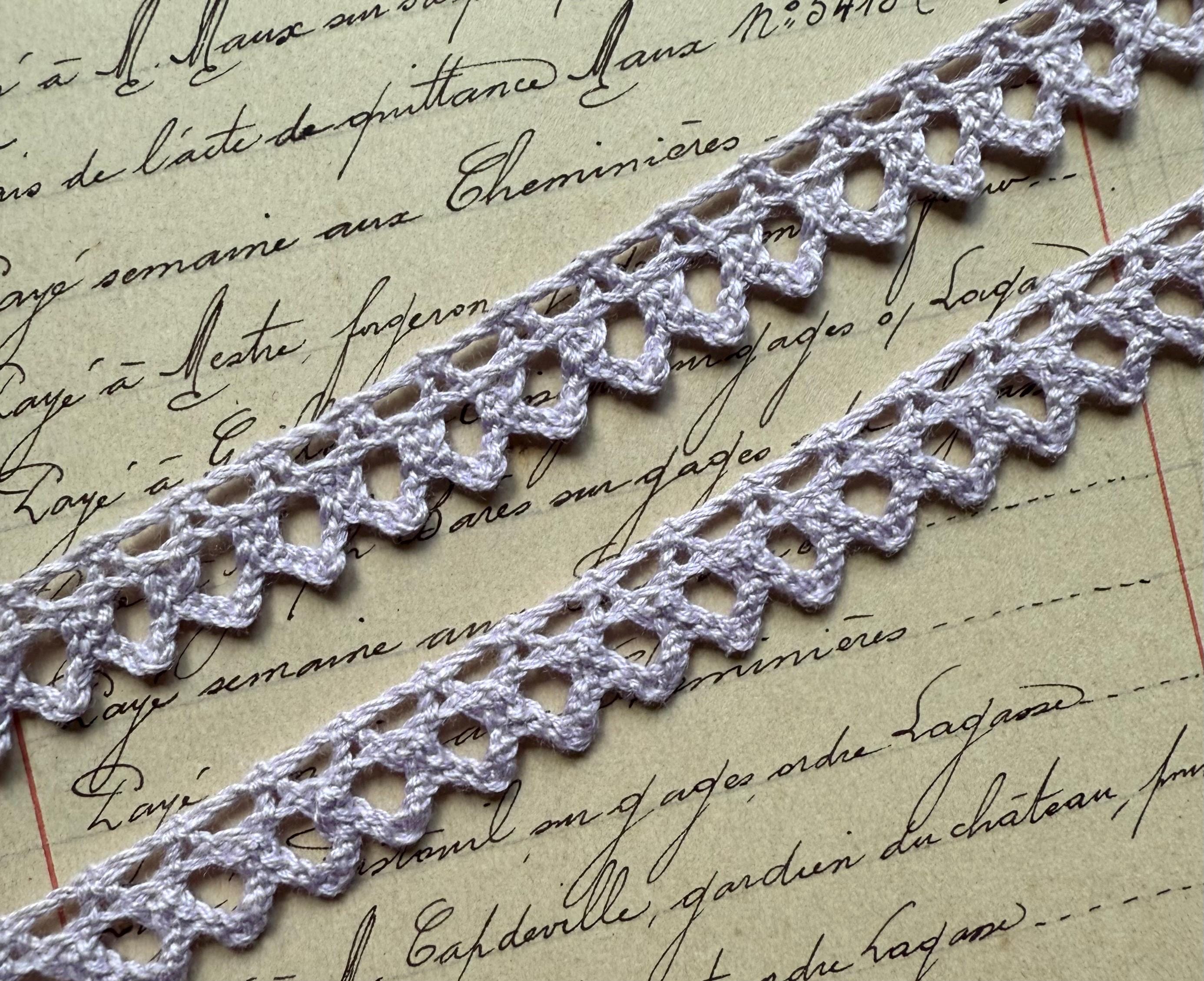 土日限定❗️theredthreadlayeredgartercami lace 1 Yard Lavender Dainty Crochet Cotton Lace Trim - 3/8” Width - New