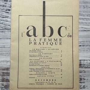 Authentiek vintage Frans L'ABC de La Femme Pratique - ABC van de praktische vrouw - Frans - december