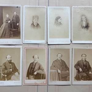 Authentieke antieke en vintage Franse kastkaarten en foto's assortiment - originele vintage voor tijdschriften of verzamelaars - set van 8