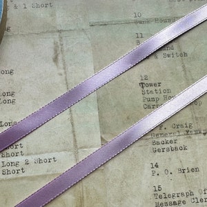 2 Yards Vintage Lavendel Satin Taft Webband Zierband - 5/16 ”breite
