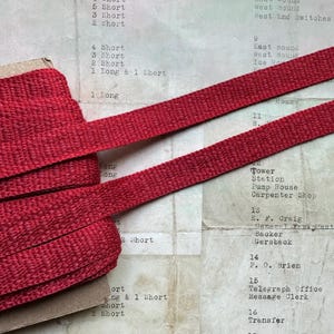1 yard vintage Français doux rouge tissé garniture - Fabriqué en France - 5/8" de largeur - coton viscose/rayonne