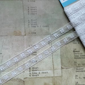 dentelle aux fuseaux blanche délicate française vintage - 1 mètre - fabriqué en France - 1/2" de largeur
