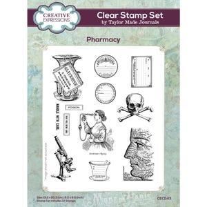 Tampon transparent pour carnets Taylor Made Expressions créatives de pharmacie 6 x 20 cm
