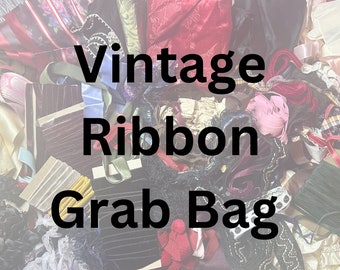 Vintage Ribbon Grab Bag - Silk Velvet Rayon - READ DESCRIPTION