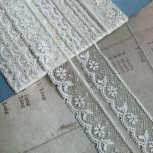 Vintage 7/8” French White Lace Trim - 1 Yard - Made in France