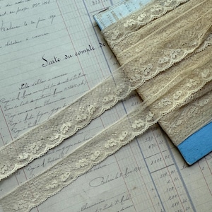 Galon délicat en dentelle de Valenciennes, France - 1 mètre - Fabriqué en France - 2,5 cm de large