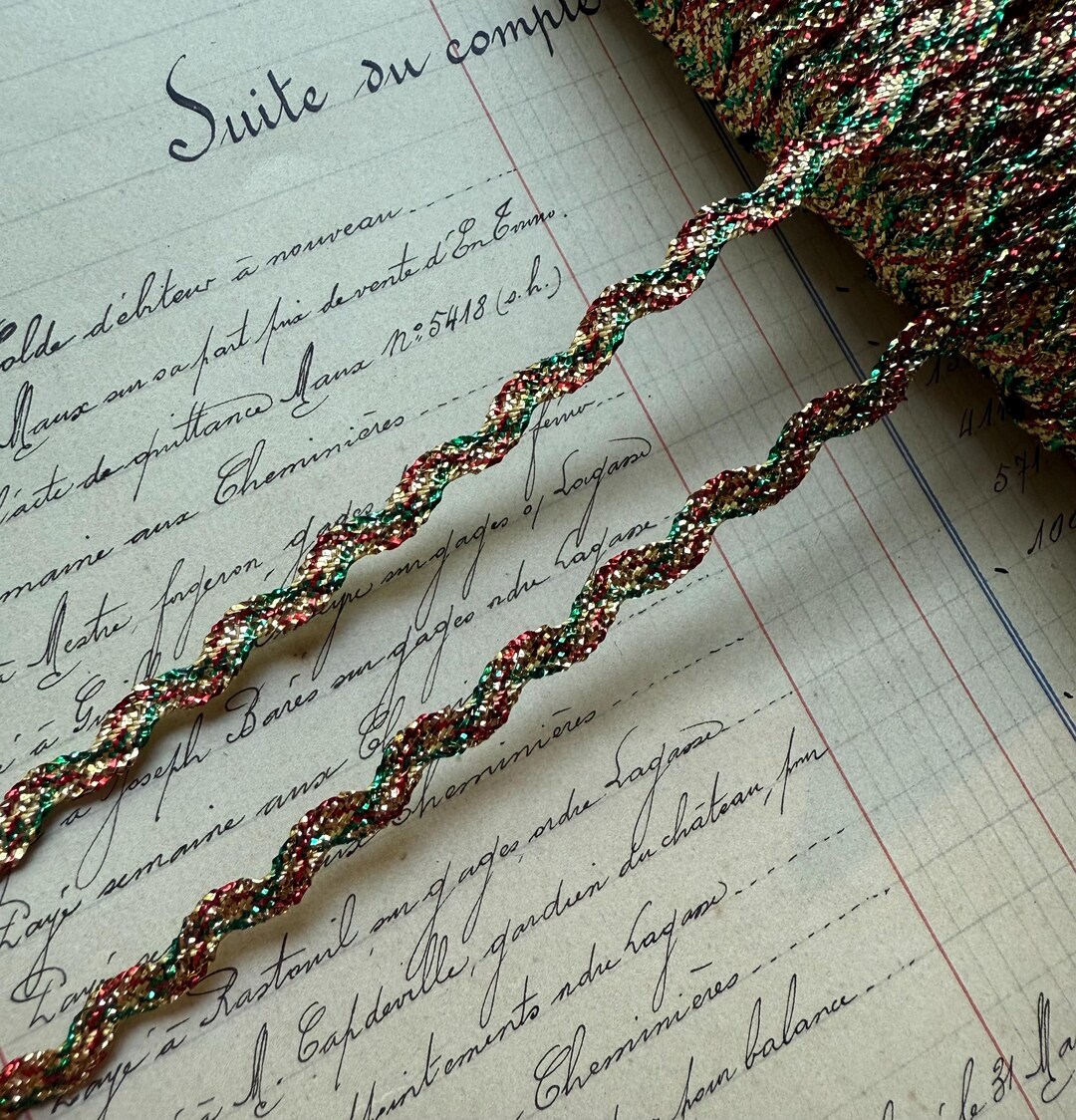 2 Yards Dainty Sparkly Gold Red & Green Ric Rac Trim- 3/16” Width - Etsy