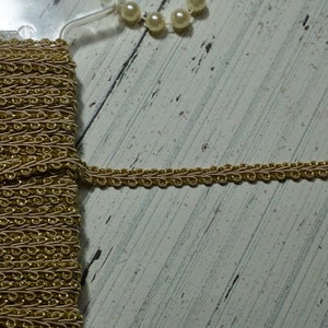 Vintage 3/8” Golden Corded Trim - 1 Yard - German Lace