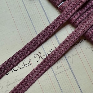 Passamaneria intrecciata rosso vino scuro vintage - 1 iarda - larghezza 5/8"