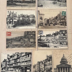 Set di 4 cartoline francesi antiche - Originali, autentiche, antiche e vintage per diari di viaggio