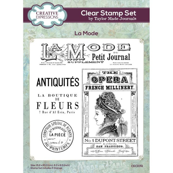 La Mode Creative Expressions Taylor Made Journals Clear Stamp 6"X8"