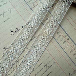 Antieke Franse Valenciennes delicate kanten rand - 1 werf - Made in France - 1" breed