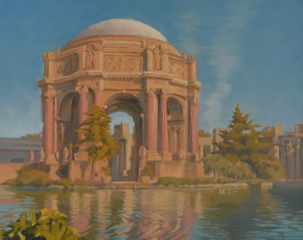 Palace of Fine Arts - Museum - San Francisco - Landmark - Original Oil Painting - Plein Air - Landscape - Reflection - Dome - Architecture