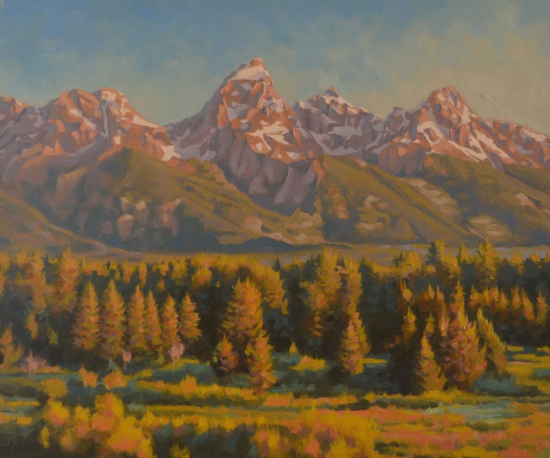 Grand Tetons Wyoming Original Oil Painting Plein Air - Etsy Denmark