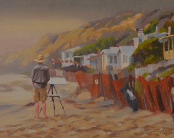 Crystal Cove - Laguna Beach - Plein Air - Painter - Oil Painting - Cottages - Beach House - Sand - Solitude - California - Seaside - Sea