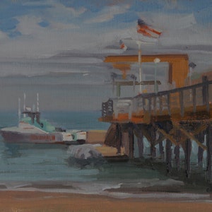 Two Harbors - Catalina - Island - Pier - Boats - Plein Air - Oil Painting - California - Seascape - Ocean - Sea - Harbor - Ships - Dock