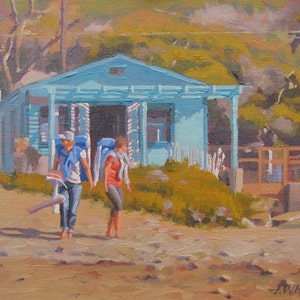Crystal Cove - Beach - Laguna - Cottage - California - Oil Painting - Sand - Landscape - Vacation - Stroll  - Turquoise - Camp - Plein Air