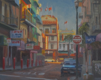 Chinatown - San Francisco - California - City - Urban - Pagoda - Asian - Plein Air - Landscape - Cityscape - Original Oil Painting - Norcal