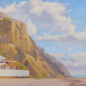 Crystal Cove - View - Cottage - Oil Painting - Beach - Historic - Home - Cliffs - Ocean - Sea - Laguna Beach - California - Plein Air - Sand